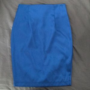 Blue pencil skirt